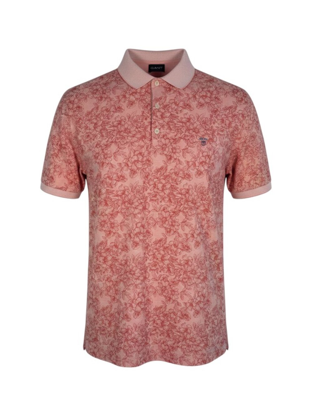Gant Pink Red Floral Polo Shirt XL Pink